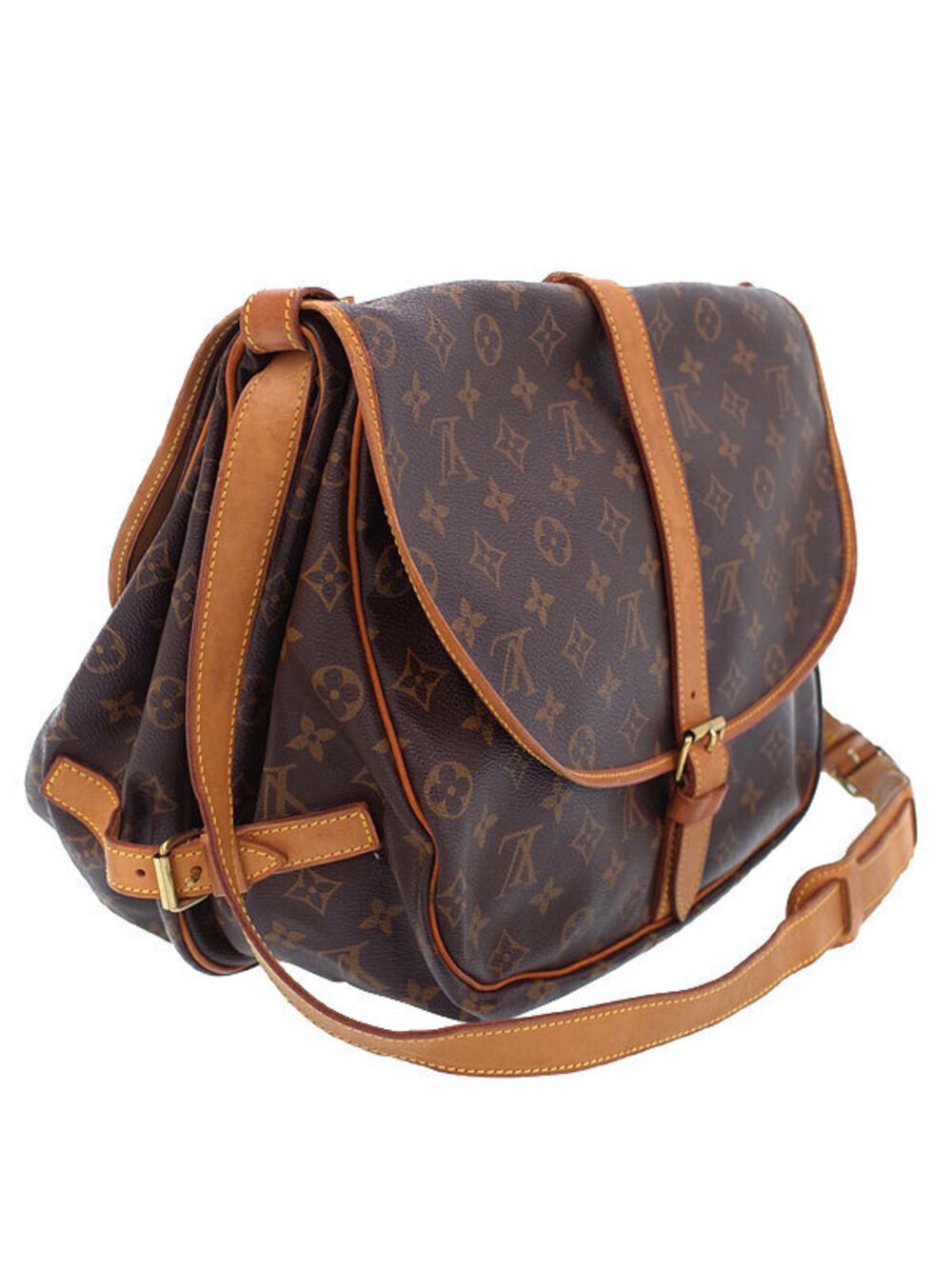 Louis Vuitton Shoulder Saumur Monogram Bag Brown